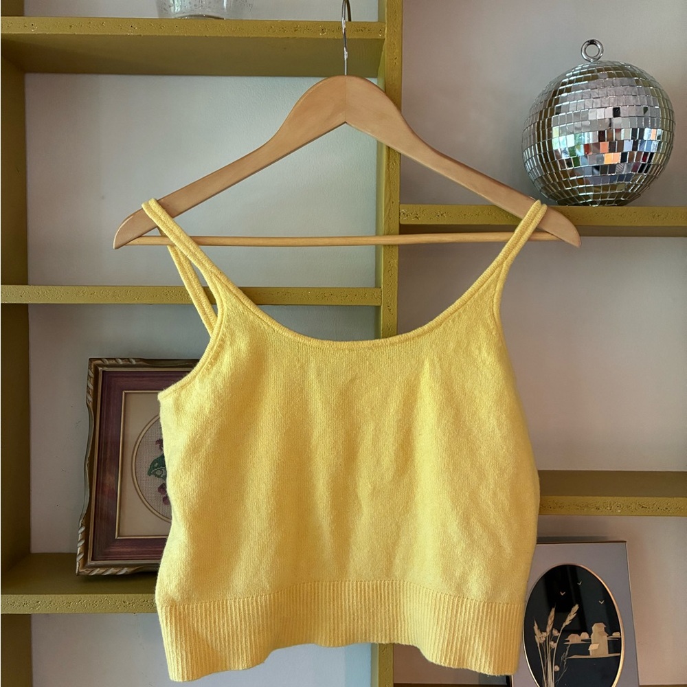 Old Navy Yellow Cropped Tank Top
